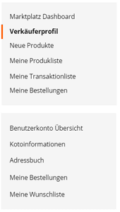 ONLINE MARKTPLATZ FUNKTIONSUMFANG: PROFIL ONLINE MARKTPLATZ FUNKTIONSUMFANG: PROFIL